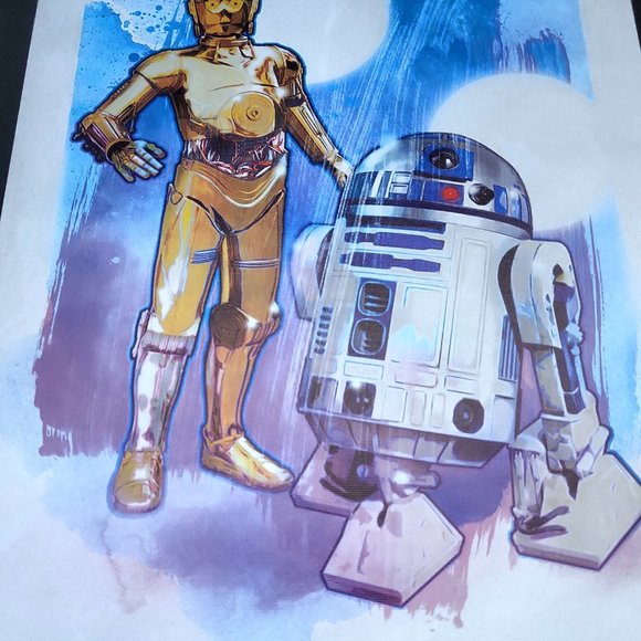 Star Wars Droids R2D2 C3PO Colorful Art Canvas Poster 12x16" unframed - Picture 3 of 5
